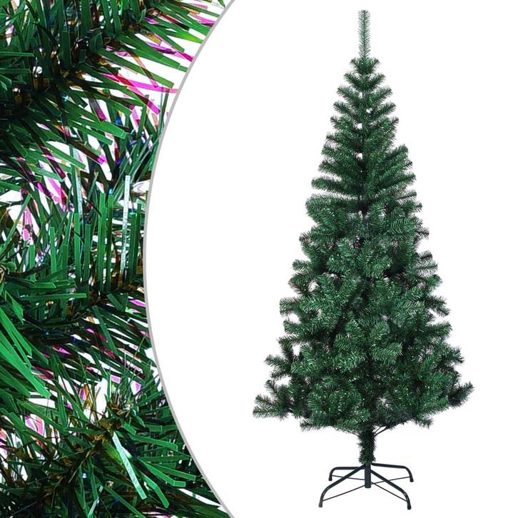 vidaXL Kunstkerstboom met iriserende uiteinden 120 cm PVC, Diversen, Kerst, Nieuw, Verzenden