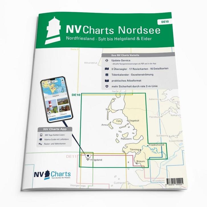 NV. Atlas DE10 Noord Friesland, Sylt tot Helgoland & Eider, Watersport en Boten, Navigatiemiddelen en Scheepselektronica, Ophalen of Verzenden