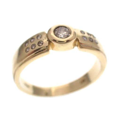 Vintage gouden ring | 0,25 ct. Diamanten (heren ring), Sieraden, Tassen en Uiterlijk, Ringen, Dame of Heer, Met edelsteen, Overige kleuren