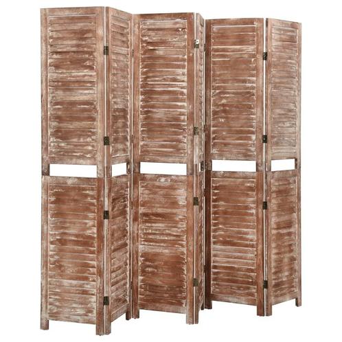 vidaXL Kamerscherm 6 panelen 210x165 cm massief, Huis en Inrichting, Woonaccessoires | Kamerschermen, Nieuw, Verzenden