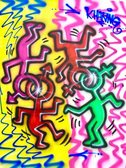 Outside313 - Keith Haring - Love, Antiek en Kunst, Kunst | Schilderijen | Modern