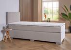 ACTIE! 1-Persoons boxspring Cannes 90 200 Beige, 90 cm, Eenpersoons, Verzenden, Beige