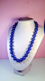 Blauwe Lapis Lazuli ketting Ronde kralen - Hoogte: 50 cm -