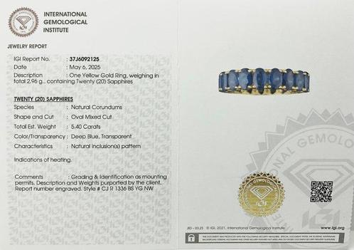 Eeuwigheidsring - 14 karaat Geel goud - 5.40ct. tw. Saffier, Sieraden, Tassen en Uiterlijk, Antieke sieraden