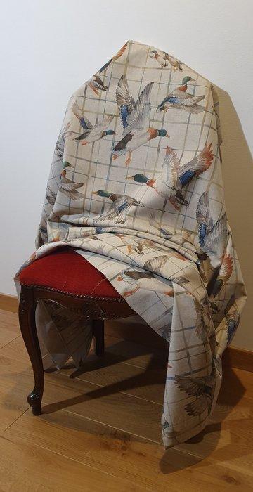 Stoffering in country hunting-stijl met wilde eenden in, Antiek en Kunst, Antiek | Kleden en Textiel