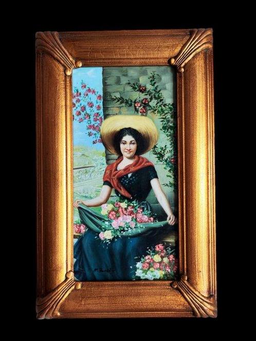 Scuola italiana (XX) - La raccoglitrice di fiori, Antiek en Kunst, Kunst | Schilderijen | Klassiek