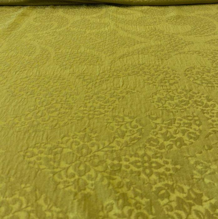 Prestigieuze damaststof in semi-glanzend groen satijnmengsel, Antiek en Kunst, Antiek | Kleden en Textiel