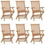 vidaXL Tuinstoelen 6 st inklapbaar massief teakhout, Tuin en Terras, Tuinstoelen, Verzenden, Nieuw, Teakhout
