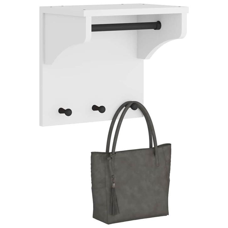 vidaXL Wandkapstok SANDNES wit 43x30x42 cm massief, Huis en Inrichting, Woonaccessoires | Kapstokken, Nieuw, Verzenden