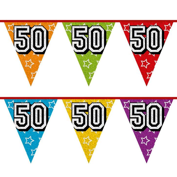 Slingers 50 Jaar Glitter 8m, Hobby en Vrije tijd, Feestartikelen, Nieuw, Verzenden