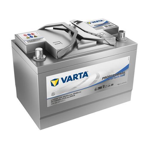 Varta LAD60A AGM accu 12 volt 60 ah Deep Cycle, Caravans en Kamperen, Caravan accessoires, Nieuw, Ophalen of Verzenden