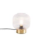 Art Deco tafellamp messing met glas - Karel, Huis en Inrichting, Lampen | Tafellampen, Nieuw, Glas, Art Deco, Minder dan 50 cm