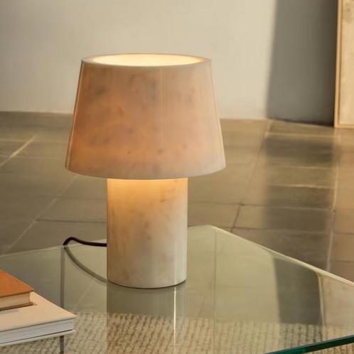 *WOONWINKEL* Kave Home Alaro Tafellamp Van Wit Marmer, Huis en Inrichting, Lampen | Tafellampen, Nieuw, Verzenden