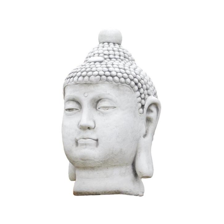 Boeddha - hoofd - stenen beeld - 50 cm - klassiek wit, Huis en Inrichting, Woonaccessoires | Boeddhabeelden, Ophalen of Verzenden