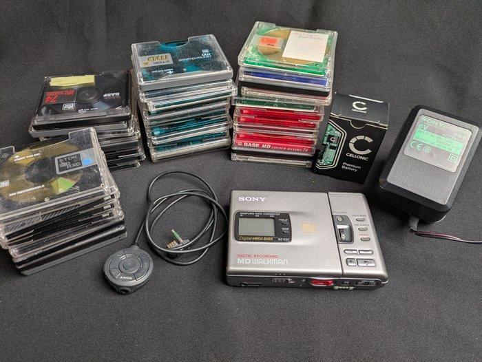 Sony - MZ-R30, RM-CD6 + 40 minidisks Draagbare minidisc, Audio, Tv en Foto, Radio's