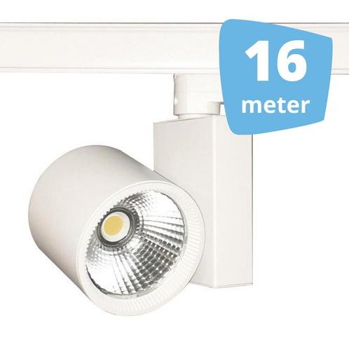 *TIP* 16x 30W LED Track Spot Spirit Wit 3500K Warmwit + 16m, Zakelijke goederen, Kantoor en Winkelinrichting | Winkel en Inventaris