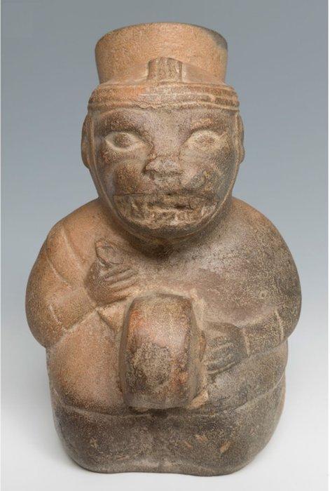 Pre-Columbiaans. Moche Keramieke Aap Fles Met Spaanse, Verzamelen, Mineralen en Fossielen
