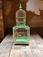 Vintage Vogelkooi - Hout, Messing - Hoogte 68 cm, Antiek en Kunst