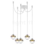 Lumina Limbus Cluster LED 5-lichts, messing/plafondkapje wit, Huis en Inrichting, Lampen | Hanglampen, Verzenden, Nieuw