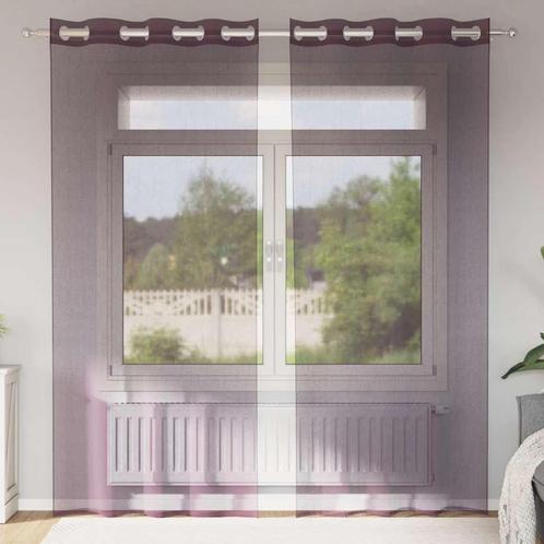 vidaXL Gordijnen voile met doorvoertules 2 st 140x245 cm, Huis en Inrichting, Stoffering | Gordijnen en Lamellen, Nieuw, Verzenden