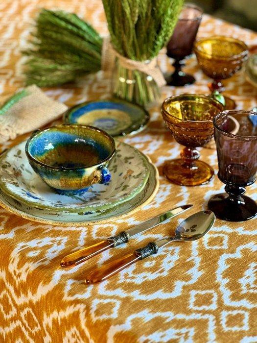 Tafelkleed met ikat-stijl patroon voor grote tafels. -, Antiek en Kunst, Antiek | Meubels | Tafels