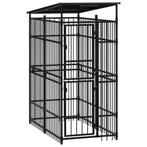 vidaXL Hondenkennel met dak 1,84 m² staal, Verzenden, Nieuw