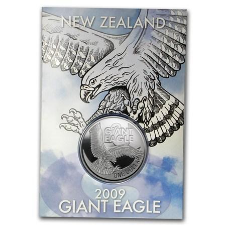 Nieuw-Zeeland Giant Eagle 1 oz 2009, Postzegels en Munten, Munten | Oceanië, Losse munt, Zilver, Verzenden