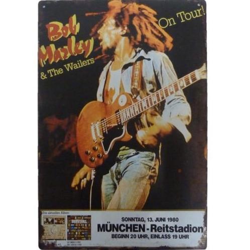 Wandbord reclamebord concert muziek Bob Marley on tour bord, Verzamelen, Posters, Nieuw, A4 of kleiner, Muziek, Rechthoekig Staand