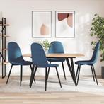 vidaXL Eetkamerstoelen 4 st fluweel blauw, Huis en Inrichting, Stoelen, Verzenden, Nieuw, Blauw