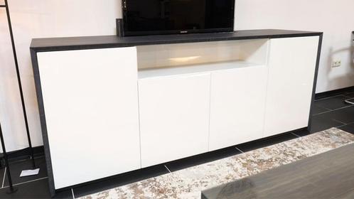 Dressoir Panda hoogglans wit met massief bamboe, Huis en Inrichting, Kasten | Dressoirs, Nieuw, Ophalen of Verzenden