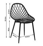 Set van 4 Scandinavische Eetkamerstoelen–Holle Rug en Metaal, Huis en Inrichting, Stoelen, Verzenden, Nieuw