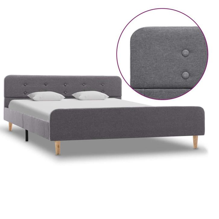 vidaXL Bedframe stof lichtgrijs 160x200 cm, Huis en Inrichting, Slaapkamer | Bedden, 160 cm, 200 cm, Grijs, Tweepersoons, Nieuw