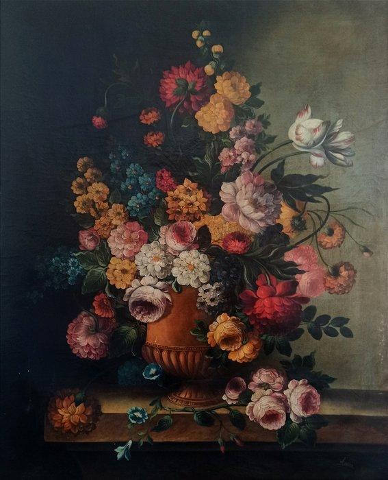 Scuola italiana (XIX-XX) - Trionfo di fiori - XL format, Antiek en Kunst, Kunst | Schilderijen | Klassiek