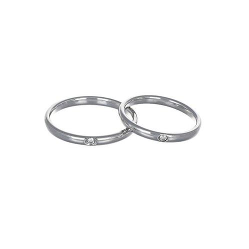 Ring - 18 karaat Witgoud - 0.03ct. tw. Diamant (Natuurlijk), Sieraden, Tassen en Uiterlijk, Ringen