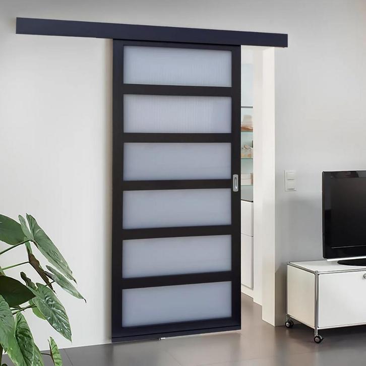 ACTIE Balci schuifdeur Noah kleur donkerbruin BxH 90x211 cm, Doe-het-zelf en Verbouw, Deuren en Horren, Schuifdeur, Nieuw, Glas