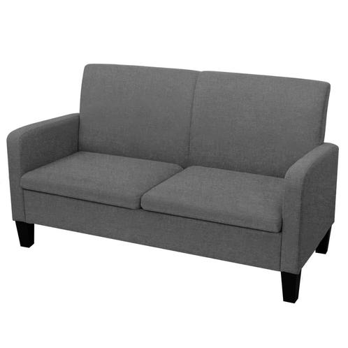 vidaXL Tweezitsbank 135x65x76 cm donkergrijs, Huis en Inrichting, Banken | Bankstellen, Nieuw, Minder dan 150 cm, Stof, Tweepersoons