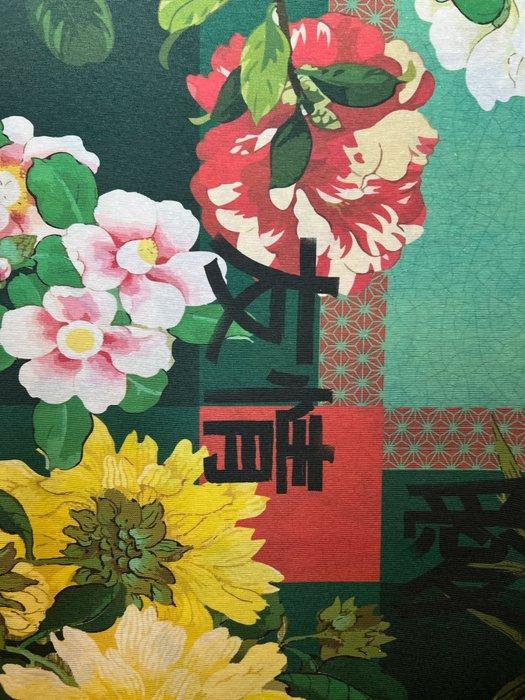 Exclusief breed dubbel geweven stof. Japanse stof. Beperkte, Antiek en Kunst, Antiek | Kleden en Textiel