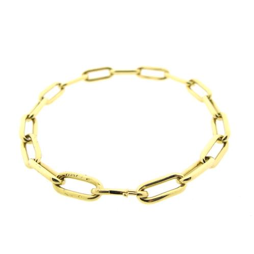 Gouden anker schakel armband | 21,5 cm (solide armband), Sieraden, Tassen en Uiterlijk, Armbanden, Overige kleuren, Gebruikt, Goud