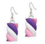Fako Bijoux® - Oorbellen - Spekjes - Candy - Roze/Wit/Paars, Verzenden, Nieuw