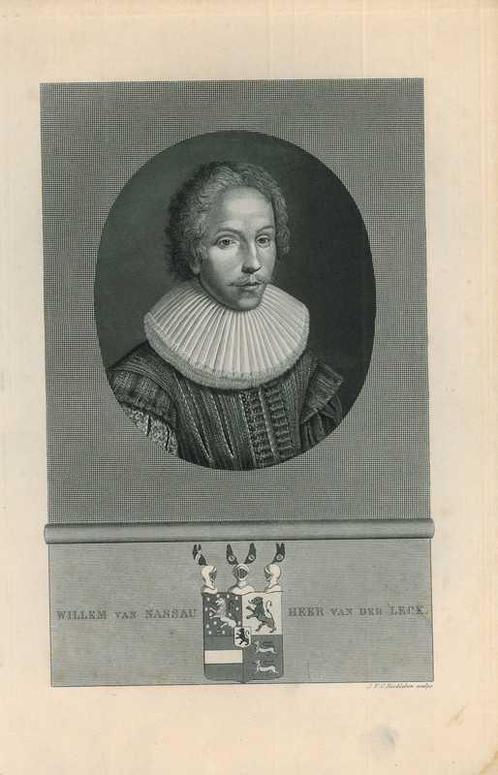 Portrait of Willem van Nassau, Lord of De Lek, Antiek en Kunst, Kunst | Etsen en Gravures