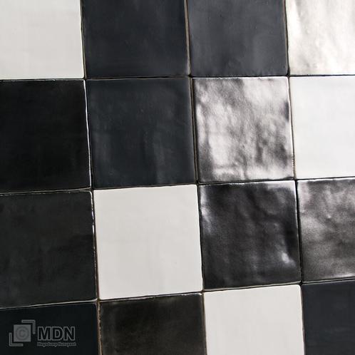 Handvormtegels 13x13 Mat wit Mat zwart en Platinum mix-0,5m², Doe-het-zelf en Verbouw, Tegels, Nieuw, Verzenden