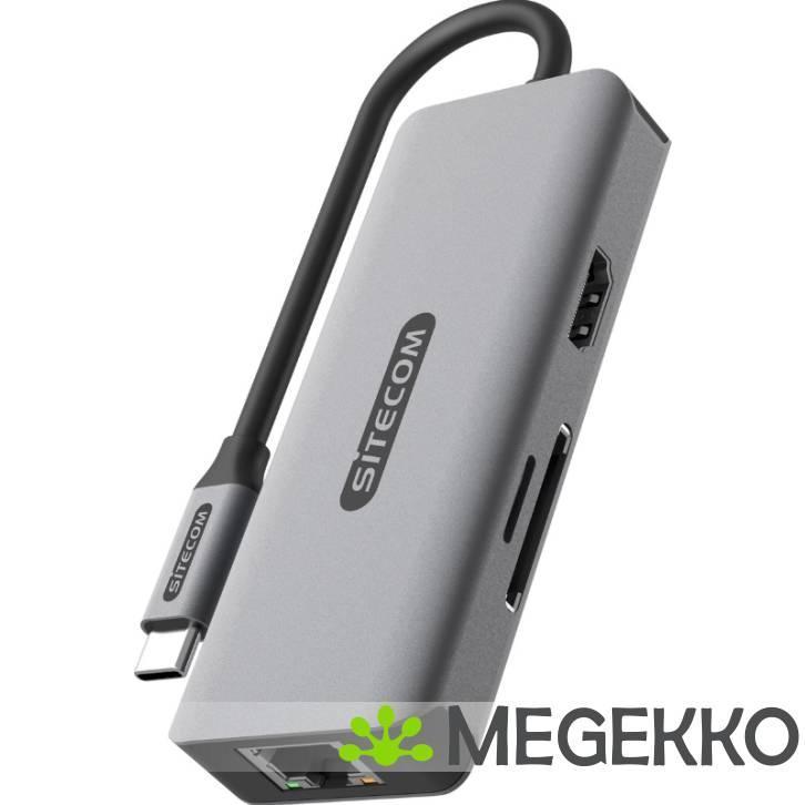 Sitecom 6 in 1 USB-C LAN Multiport Adapter, Computers en Software, Windows Laptops, Nieuw, Verzenden