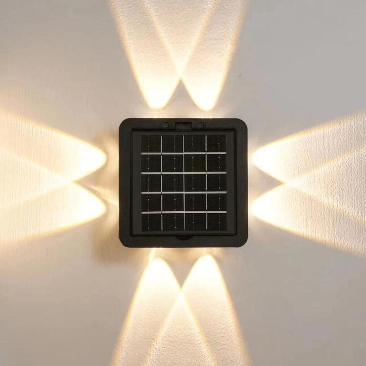 Solar wandlamp Newton warm wit licht, Tuin en Terras, Buitenverlichting, Led, Licht-donker-sensor, Zonne-energie, Minder dan 50 watt