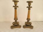 Kaarsenhouder (2) - Brons, Steen - paar fakkels, midden 19e, Antiek en Kunst