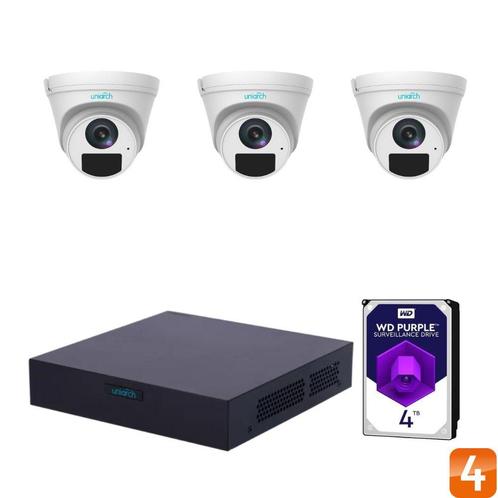 Uniarch Kit Turret met NVR104S3-P4 4-kanaals PoE Netwerk, Audio, Tv en Foto, Videobewaking, Nieuw, Ophalen of Verzenden