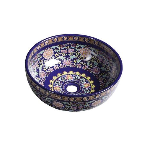 Waskom Sapho Priori Rond 40.5x15.5 cm Keramiek Paars met, Doe-het-zelf en Verbouw, Sanitair, Overige typen, Nieuw, Ophalen of Verzenden