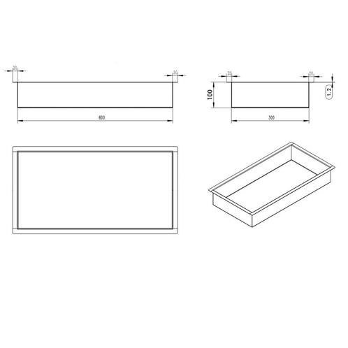 Inbouwnis Wiesbaden 30x60x10 cm Geborsteld Messing Goud, Doe-het-zelf en Verbouw, Sanitair, Ophalen of Verzenden