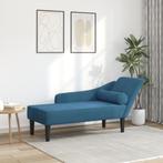 vidaXL Chaise longue met kussens fluweel blauw, Verzenden, Nieuw