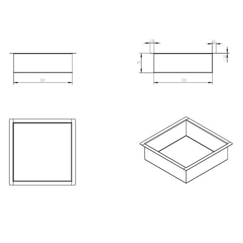 Inbouwnis Wiesbaden Demis 30x30x7cm Met Led Mat Zwart, Doe-het-zelf en Verbouw, Sanitair, Ophalen of Verzenden