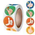 500 Stickers Op Rol - 2.5cm - Dikke Duim - Duimpje - Thumbs, Verzenden, Nieuw